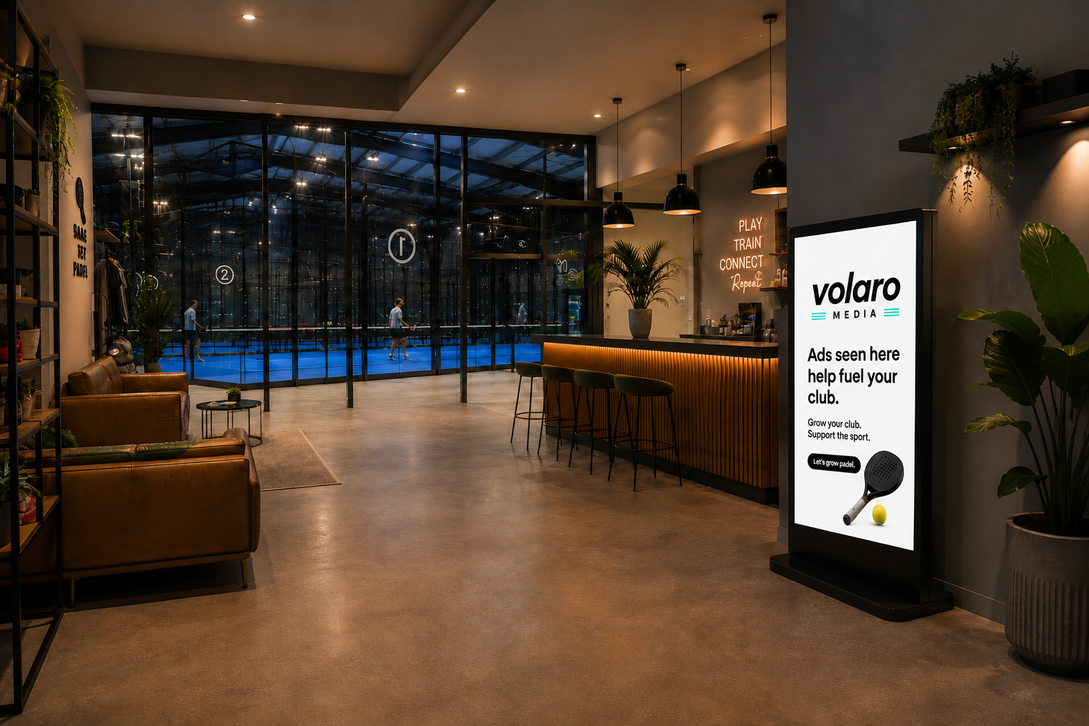 Indoor padel court venue